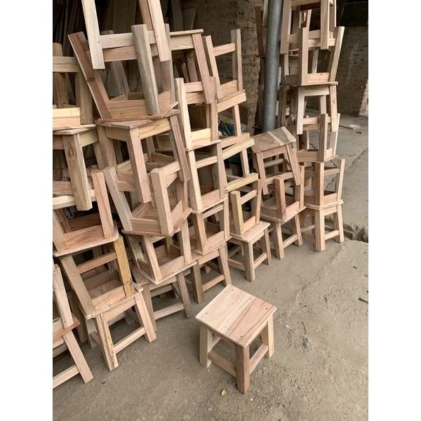  ghế đôn gỗ tự nhiên chân vuông kích thước 25×25 cao 30 