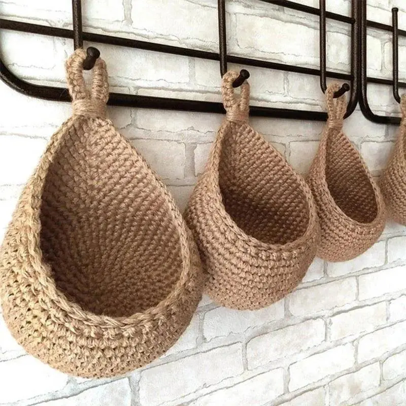 Giỏ Đựng Rau Củ Quả, Treo Tường, Dệt Liễu Tự Nhiên, Giỏ Đựng Đồ, Đựng Đồ Nhà Bếp, Đồ Trang Trí Nhà Cửa