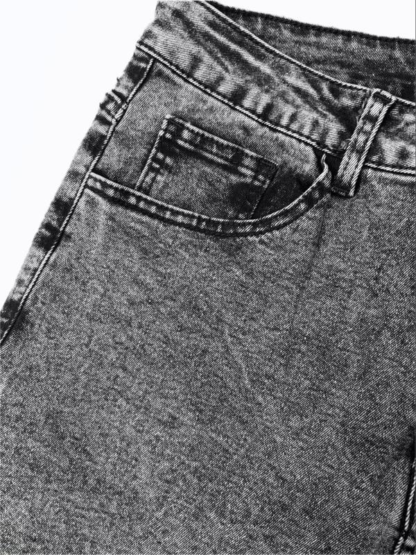 【Plus Size】 Solid Color Button Fly Flare Leg Jeans, Casual Pocket Design Bell Bottom Trousers for Daily Wear, Women's Bottoms for All Seasons 6