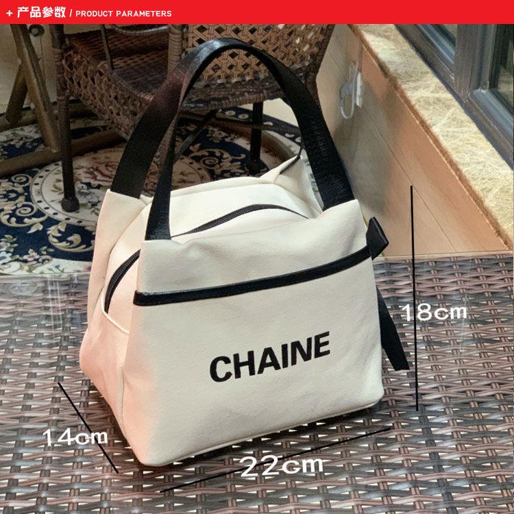Product Introduction of [Smiggle lunch bag]Simple Solid Color Lunch Box Bag Lunch Bag Work Hand Cloth Suitcase Handbag Classic Style Cosmetics Storage Bag Small Lunch Bag 1
