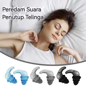 COD 3 Layer Deep Sleep Earplug Earplug Silikon Nano Ear Plug Peredam Suara Penutup Kuping Untuk Tidur