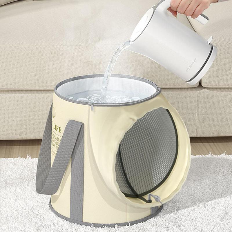 Foot Bath Bucket, Warm To The Knees and Legs, Foldable Foot Bath Bucket, Portable Travel Foot Massage Bucket with Handle 1