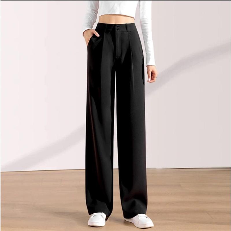 Quần tây nữ ống suông lưng chun cạp cao khóa trước Dáng Dài 100cm cạp bản to 7cm lưng cao siêu tôn dáng có bigsize Ong Women Pants Nhung