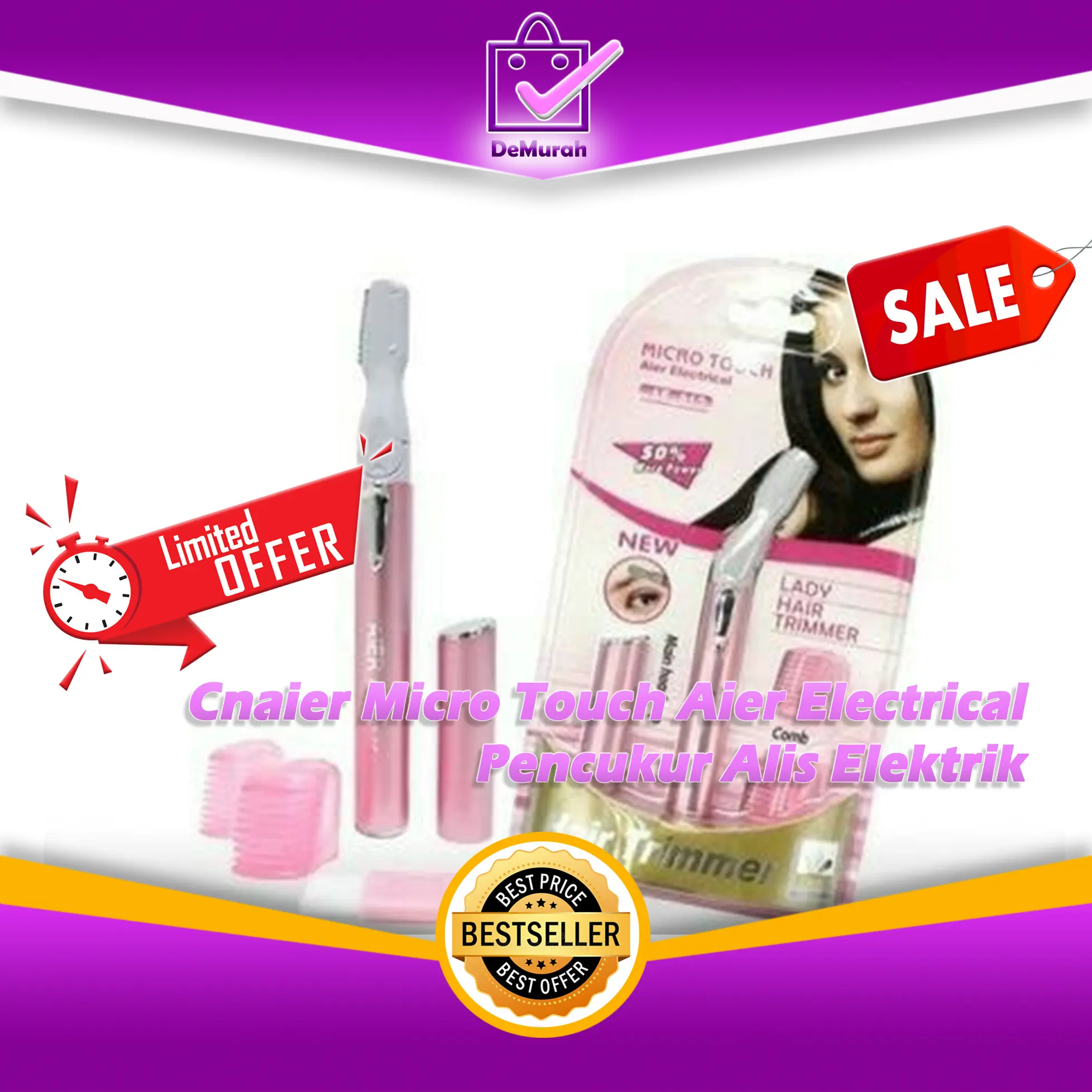 Cnaier Micro Touch Aier Electrical Pencukur Alis Elektrik Cukur Eyebrow Wajah