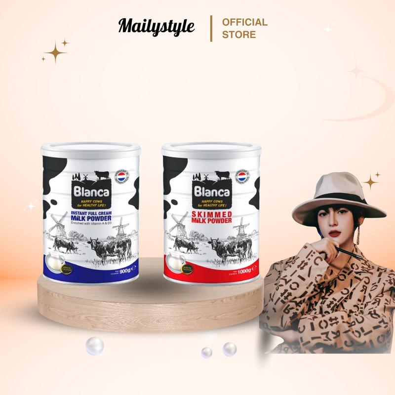 A130_ SỮA TƯƠI DẠNG BỘT BLANCA NGUYÊN KEM VÀ TÁCH KEM LON 900GR