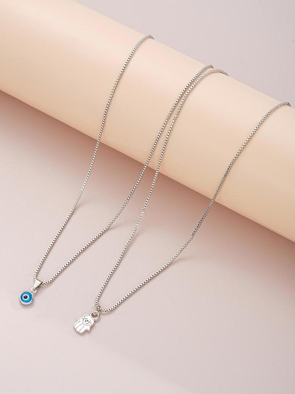 Fashion Eye Charm Pendant Layered Necklace for Women & Men, Fashion Jewellery for Party, Daily Clothing Decor, Trendy All-match & Exquisite Jewelry for Birthday Gift 8