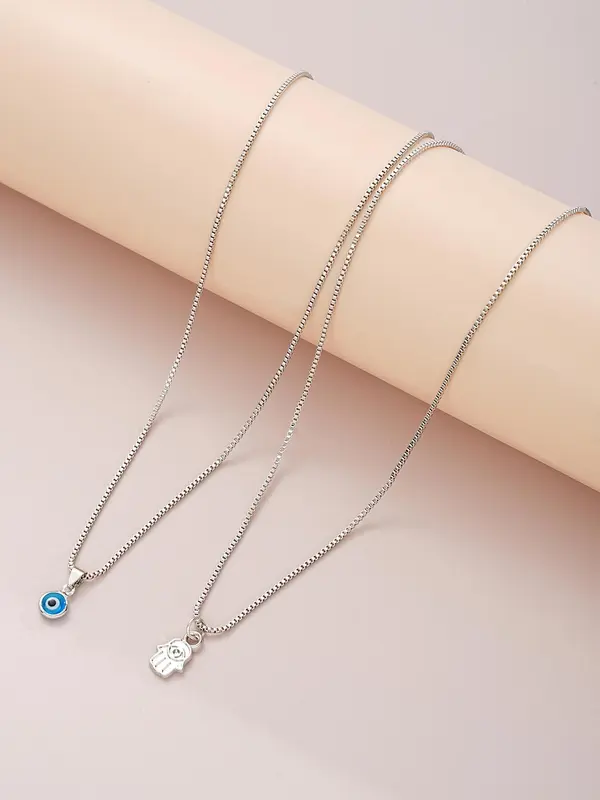 Fashion Eye Charm Pendant Layered Necklace for Women & Men, Fashion Jewellery for Party, Daily Clothing Decor, Trendy All-match & Exquisite Jewelry for Birthday Gift 8