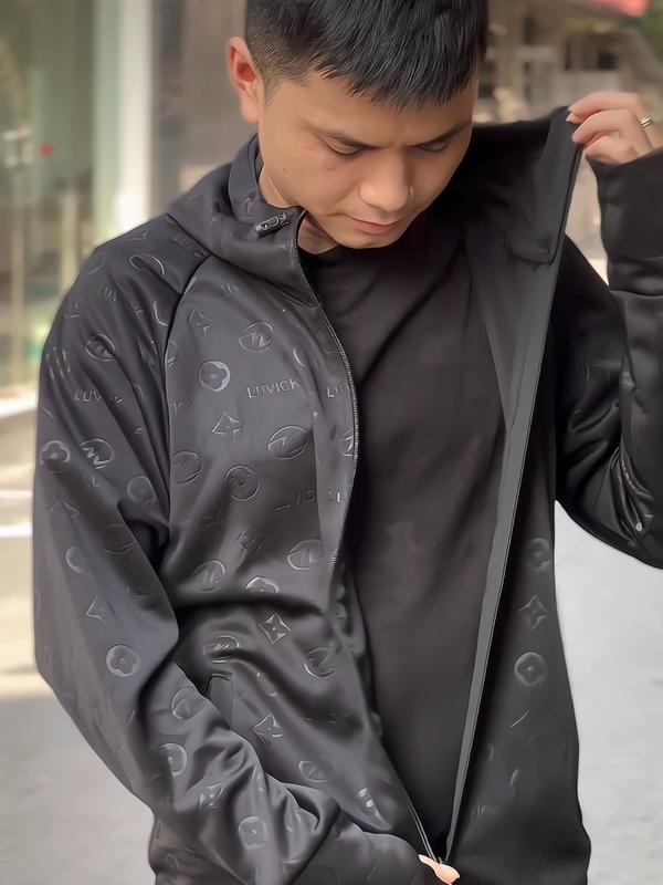Áo chống nắng nam nữ in vân nổi bigsize Menswear Kem