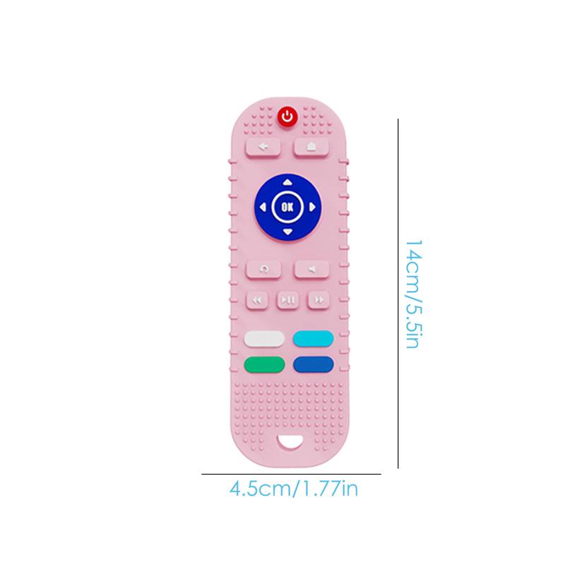 Product Introduction of New remote control baby teether, baby food grade silicone teether, anti-eating hand grinding baby teether pacifier  teeth 10