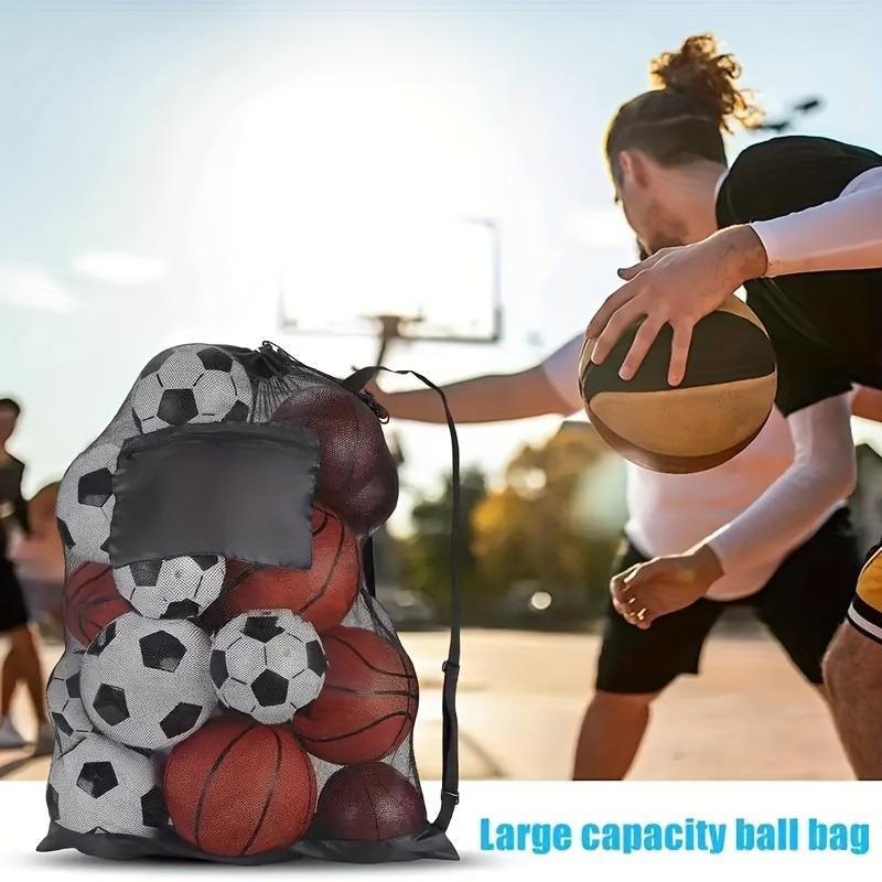 Product Introduction of Large Capacity Ball Storage Bag, 1 Count Portable Mesh Ball Bag with Drawstring, Ball Storage Bag for Football, Basketball, Tennis, Volleyball, Sports Accessories 7