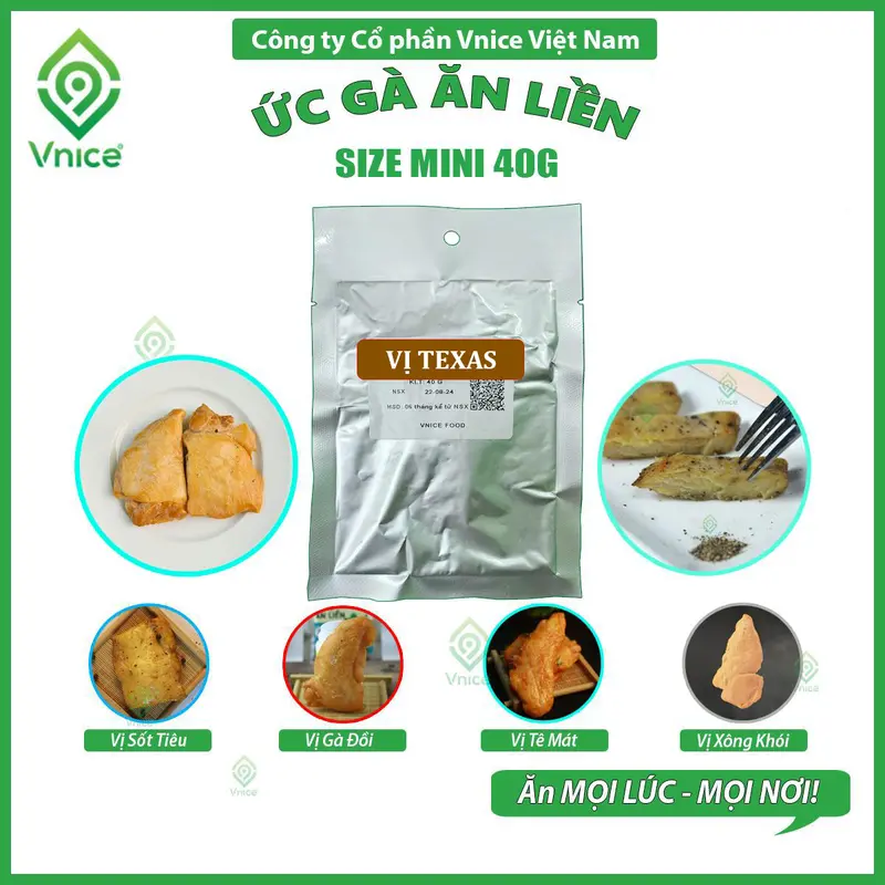 [GÓI TRẢI NGHIỆM] GÓI NHỎ 40G ỨC GÀ ĂN LIỀN KAWAI (không đóng túi rồng xanh) - Bữa Ăn Nhanh Gọn, Đầy Dinh Dưỡng, Xé Túi Ăn Ngay - Size 40G - V9 Food (Cay) 7