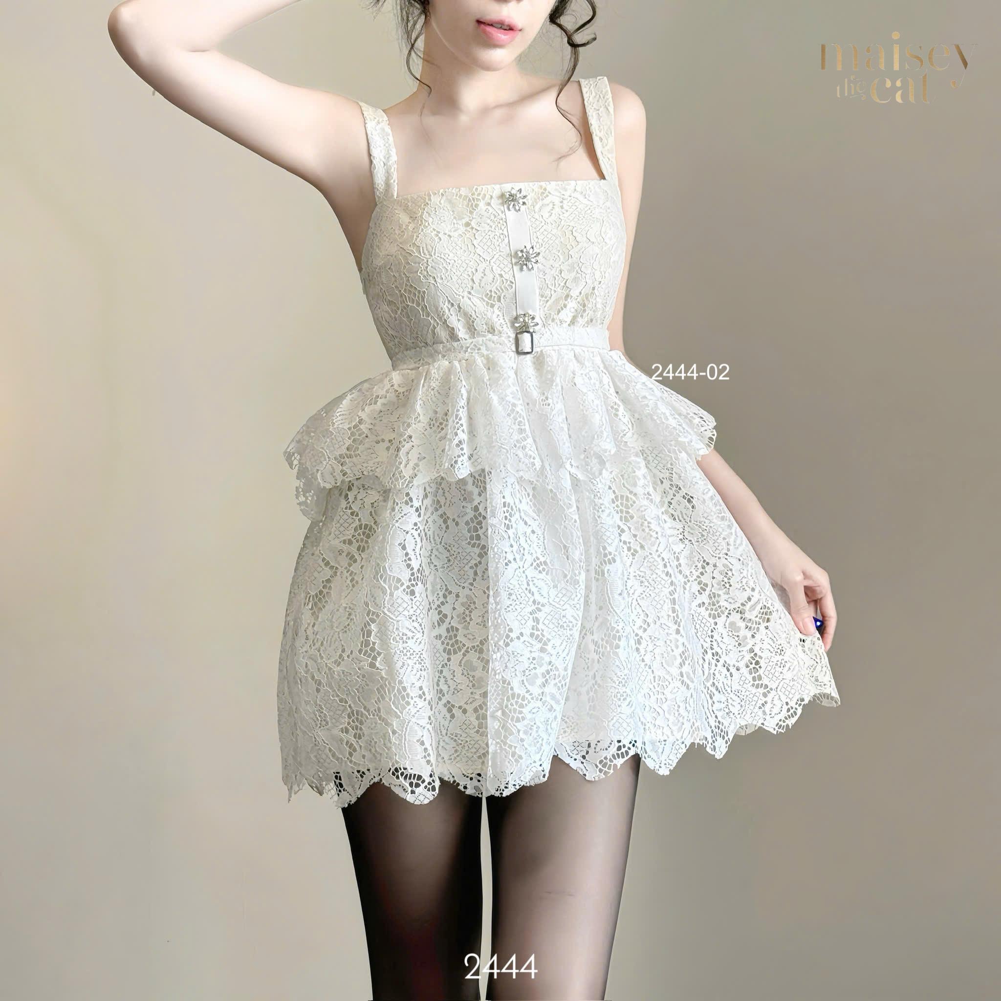 [MAISEY 2444] ĐẦM REN BABYDOLL DÁNG NGẮN (TẶNG KÈM NỊT)