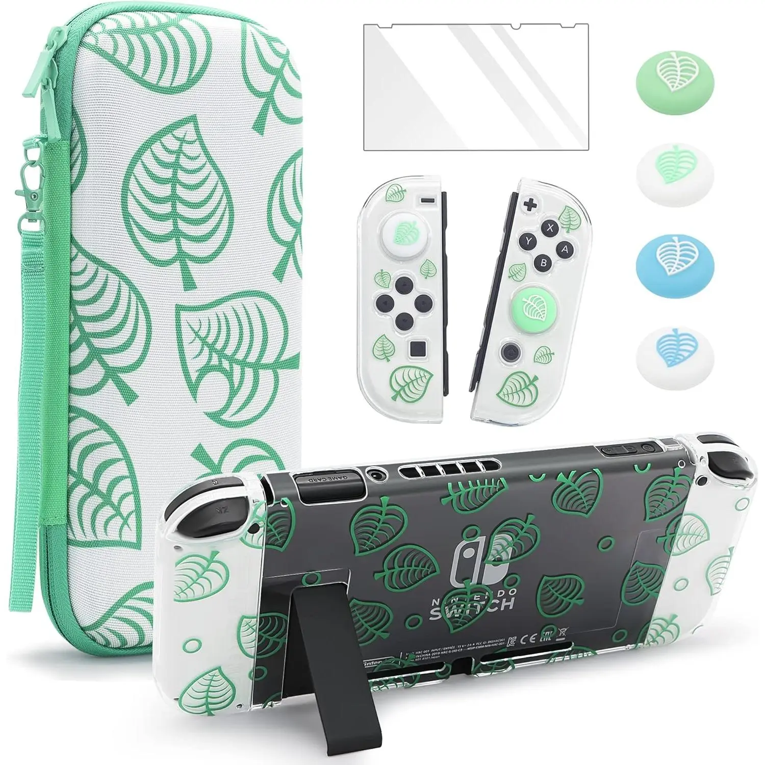 Larger Switch Case for Switch, Travel Carrying Switch Bundle Bag Portable Protective Accessories Kit (Animal Crossing)