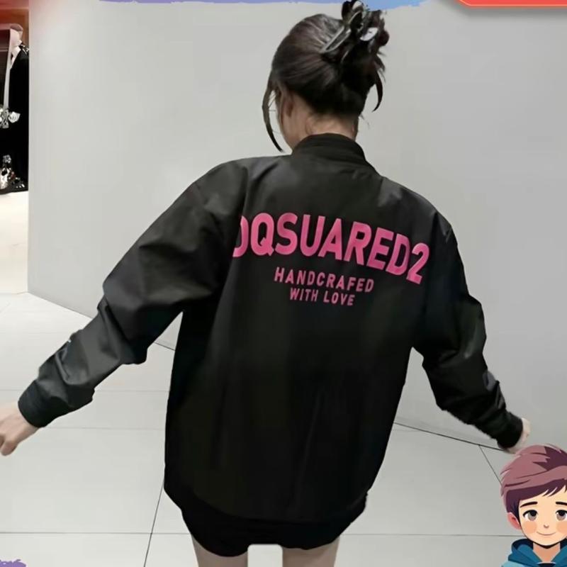 Áo Khoác Gió D2 Chữ Hồng Nam Nữ - Bo Gân Women Top Jacket