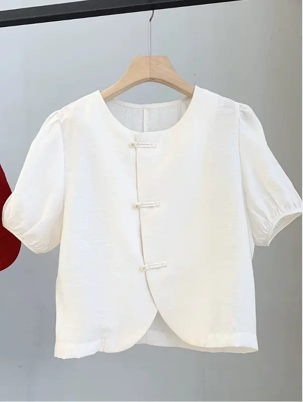 Áo đũi nữ SP12, cổ tròn, tay bồng nhẹ, 7 màu thời trang, Women Top SP12 6