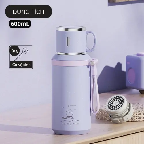 Bình giữ nhiệt có quai xách inox 316 dung tích 600ml giữ nhiệt 10-12 tiếng 2