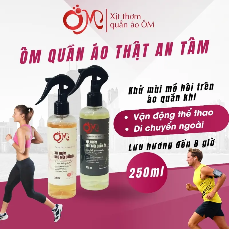 Xịt khử mùi cơ thể nữ thể thao Ôm 250ml lưu hương lâu 6-8h khử mùi mồ hôi quần áo năng động diệt khuẩn thơm quần áo Omxtra 5