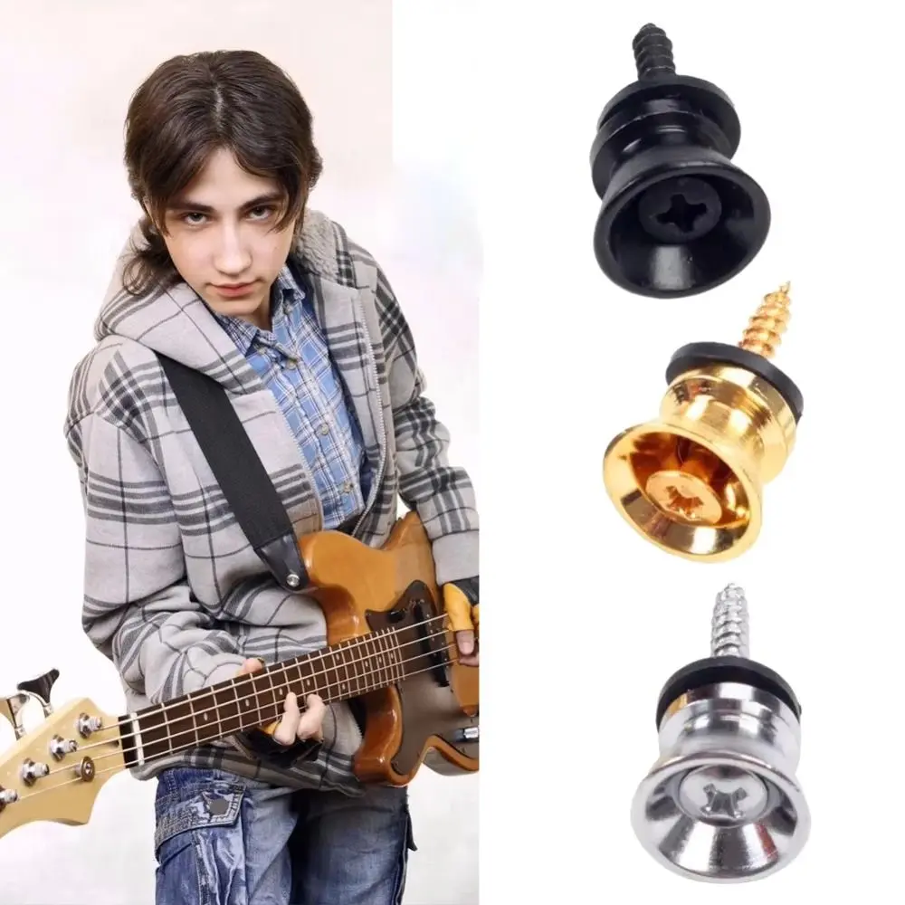 High-quality Guitar Accessories Metal Guitar Button Guitar Tail Nail Anti Slip Electric Bass Strap Locking Pegs Metal End Acoustic Guitar Bass Belt Button Buckle
