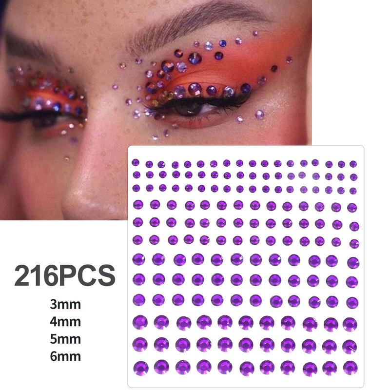 Diamond Face Stickers Nail Art Diamond Face Performance Party Makeup Ball Decorations No Glue Decorative Face Stickers 7