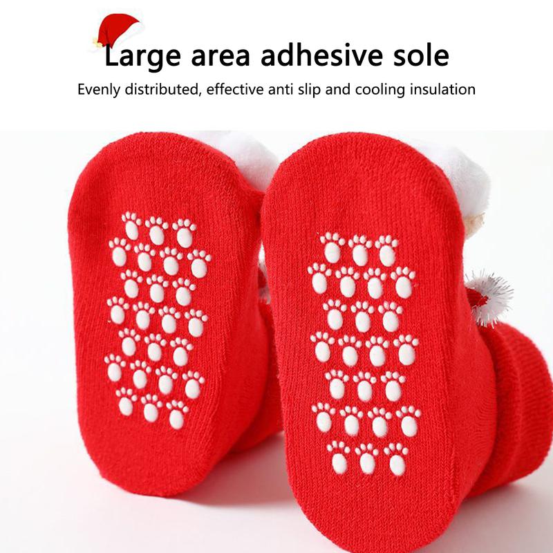 Vớ Giáng sinh cho trẻ em, dành cho bé gái và bé trai, có người tuyết, ông già Noel, và nai sừng tấm, thiết kế cây thông Noel, chống trượt, dễ thương và thoải mái, thích hợp cho trẻ mới biết đi, tất đi trong nhà 7