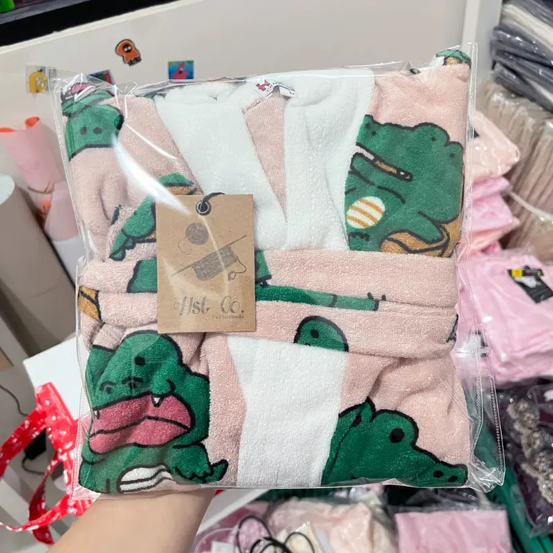 Kimono Handuk Anak S - XXL / 2 - 15 Tahun / Edisi Buaya Lucu / Handuk Kimono Anak Perempuan Karakter / Jubah Mandi Anak / Baju Handuk Anak / Handuk Baju / Kinody Shop Cewek Cowo 7
