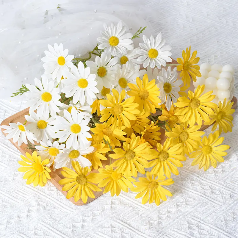 Artificial Daisy Bouquet - Realistic Fake Flowers For Photography Props, Home, Hotel, And Wedding Decor, Featuring Dutch And Persian Daisies
