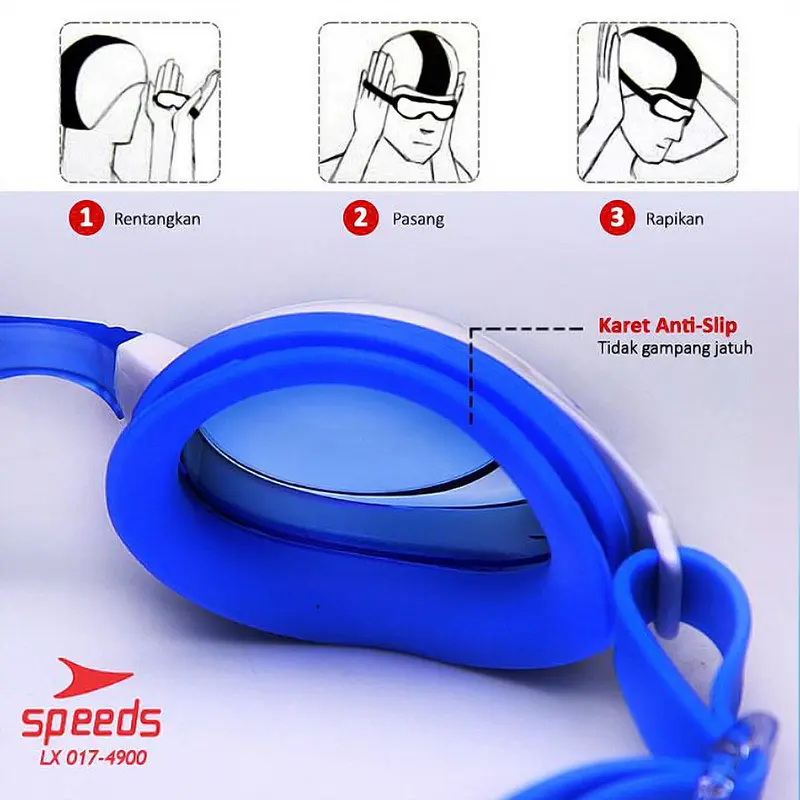 Speeds Kacamata Renang Anak Anti Fog Anti Air Nyaman Dimata Uniseks 017-4900 4