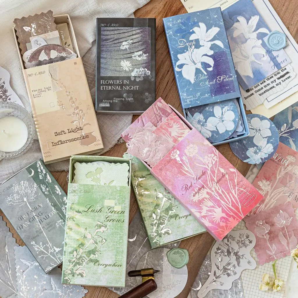 [Totori] The Light Lingers among the Leaves series deco paper Journal Kit Daun Bunga Stiker Decor Scrapbook DIY Diary