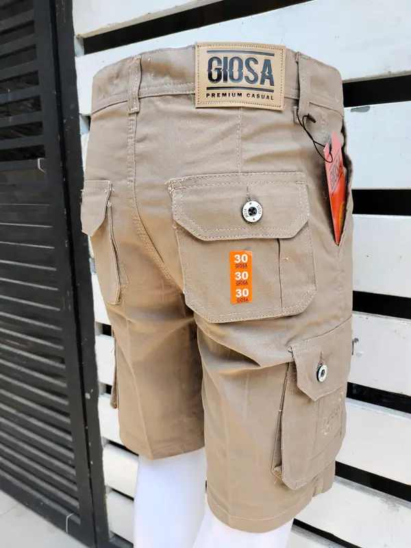 Celana Pendek Cargo Pria Bahan Katun Tebal Halus Kualitas CARDINAL Merk GIOSA Warna Hitam Abu Mocca Krem Ukuran 27 38 Broadshort Kargo Bali 5