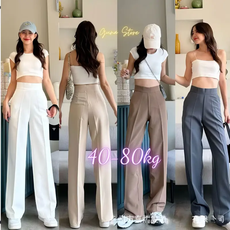 Quần tây công sở bigsize nữ, khóa sườn, ống suông trơn, dáng dài 98cm cho các nàng . Pants Baggy 5