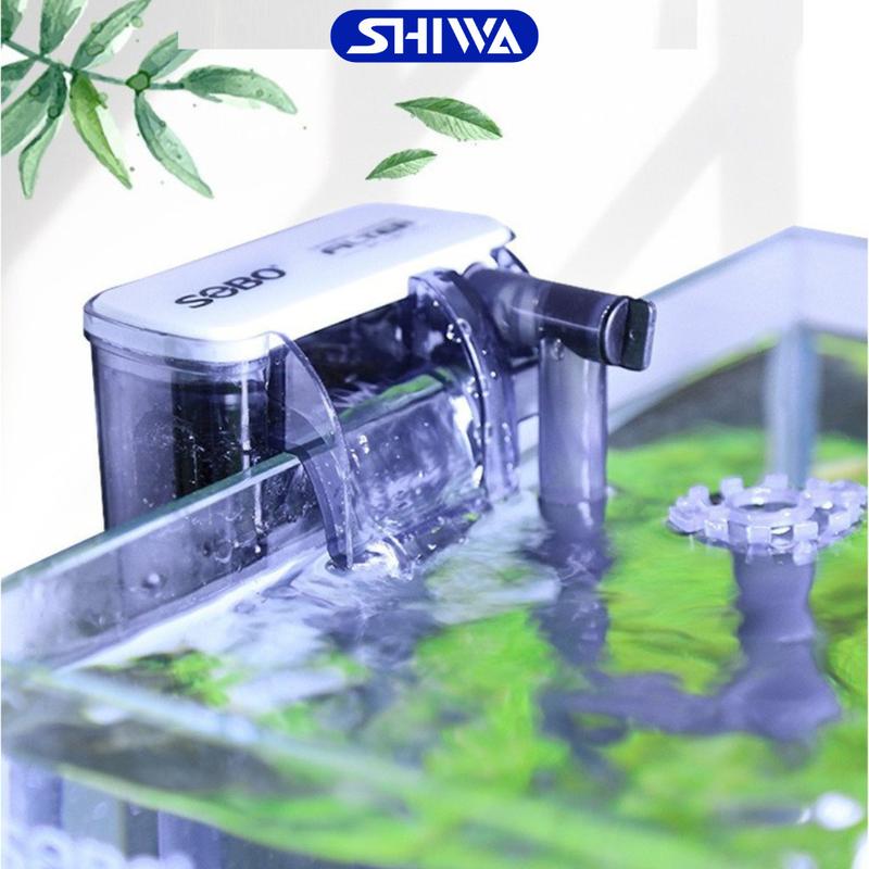 Lọc Thác Bể Cá Sobo 618H/628H/638H - Máy Lọc Nước Bể Cá Có Lọc Váng Cho Hồ Cá Cảnh, Thủy Sinh SHIWA