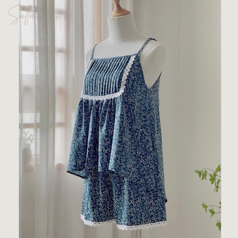 Product Introduction of SOLLA HOME - Bộ Mặc Nhà Women Nữ Hai Dây Áo Sếp Li Xoè Cánh Quạt 24