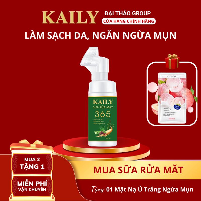 Sữa Rửa Mặt 365 - Chuyên Dành Cho Da Dầu Mụn - Công dụng 3in1 - KAILY COSMETIC Skincare Nữ