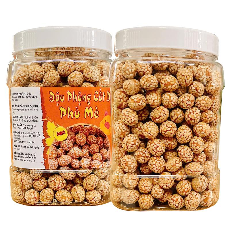 Đậu Phộng Da Cá Cốt Dừa Phủ Mè siêu giòn thơm ngon hộp 500g MamiFoods 1
