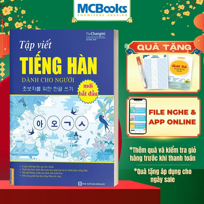 Sách - Tập Viết Tiếng Hàn Dành Cho Người Mới Bắt Đầu - Tặng Bookmark MCBooks