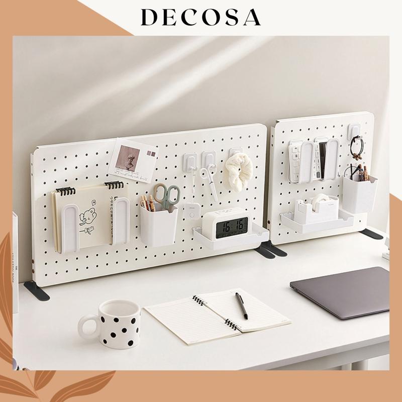 Bảng sắt pegboard đục lỗ để bàn trang trí tường