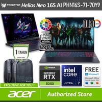 Gambar ACER Predator Helios Neo 16S AI PHN16S-71-70Y9 OLED RTX5050 8GB Intel Core Ultra 7 255HX 16/1TB SSD Windows 11 OHS 16" inch WQXGA 240Hz Obsidian Black - Windows 11 Home, LAPTOP, 16/1TB SSD dari Acer Authorized Store Jakarta Kota Administrasi Jakarta Utara 1 Tokopedia