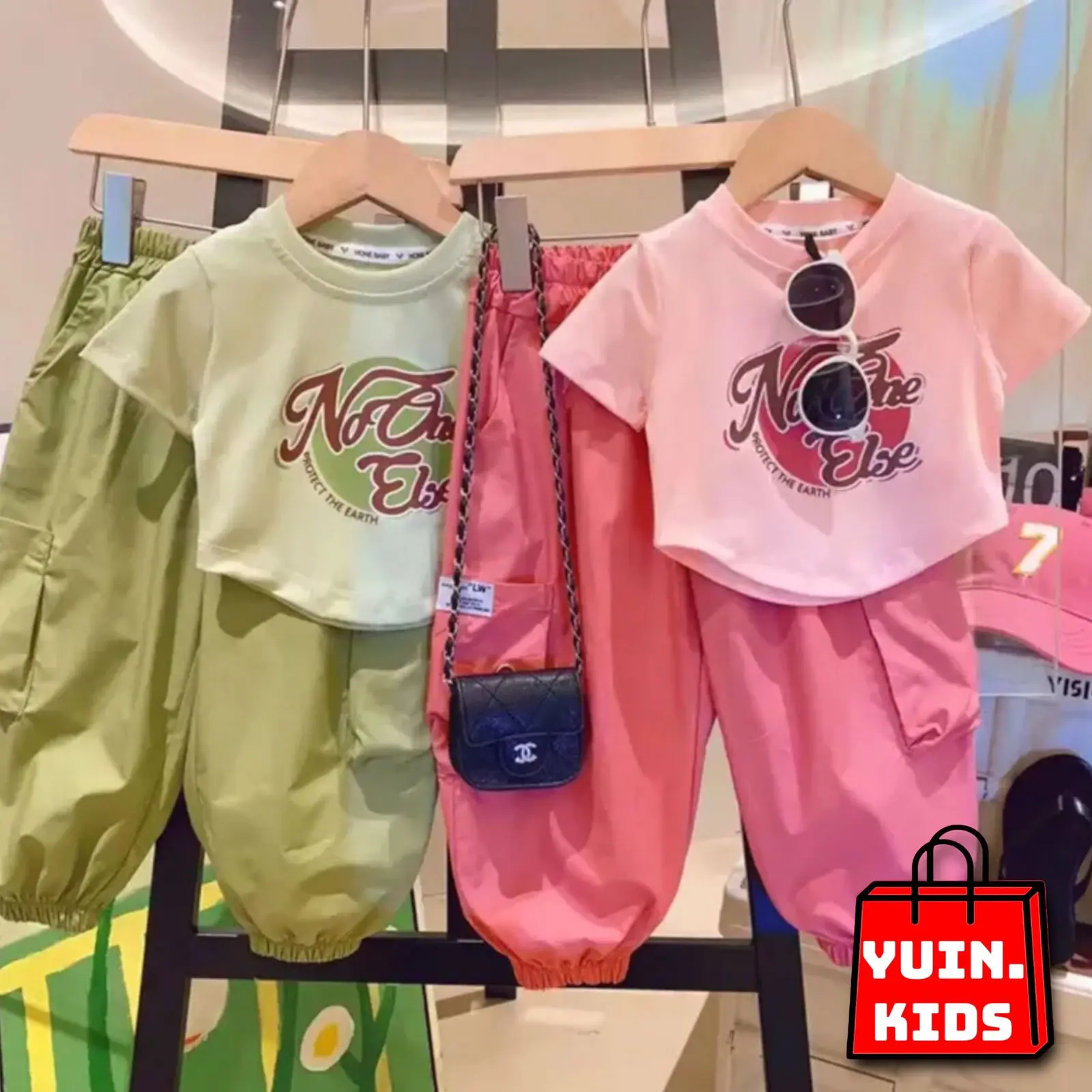 Top Fashion Baju Anak Perempuan Lucu Usia 1-5 Tahun Pakaian Baju Crop Dan Celana Cargo Anak Bayi Katun