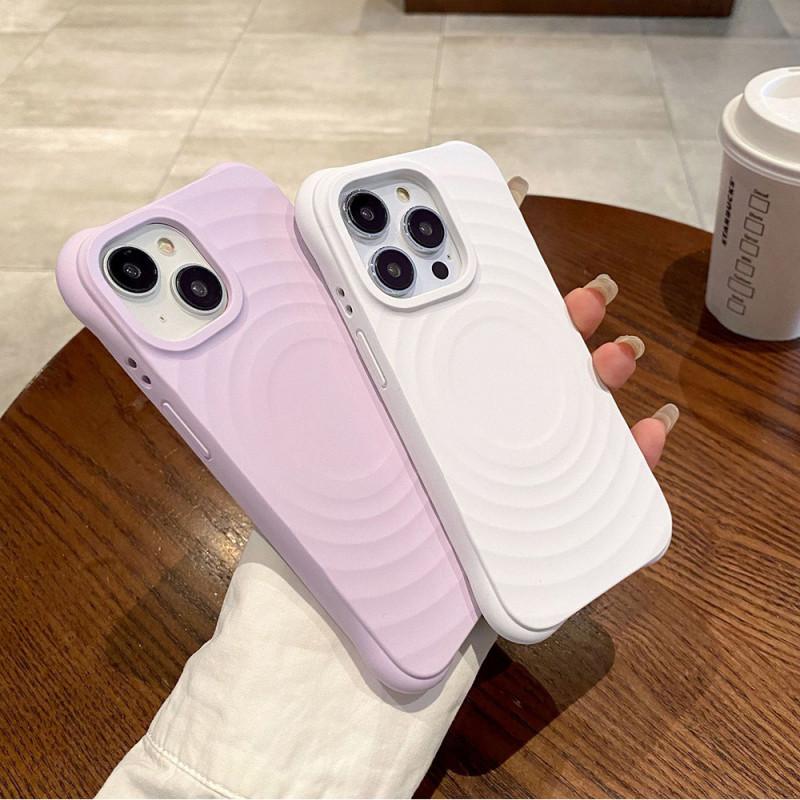 Ốp điện thoại màu trơn dạng vòng từ tính cho iPhone 11/13/12/14/15/16/17 (Pro/Max/Plus), phủ toàn diện, chống sốc, chất liệu mềm có nam châm