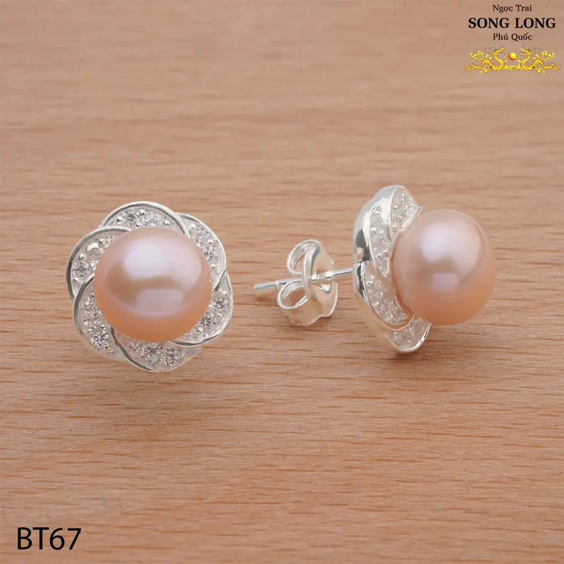 [BT67] Bông tai Ngọc trai chốt đẩy xinh xắn, đơn giản 2