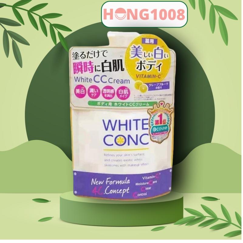 Sữa dưỡng thể sáng da White Conc Body White CC Cream của Nhật Bản 200g có hiệu ứng make up shop Hong1008