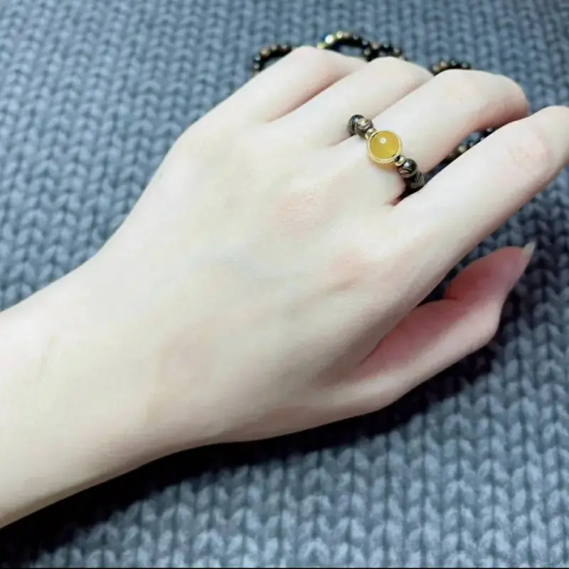 Nhẫn Trầm Hương Mix Đá Phong Thủy Theo Mệnh Freesize - Nhẫn Phong Thủy May Mắn Đeo Tay vòng  phong vòng  trầm 1