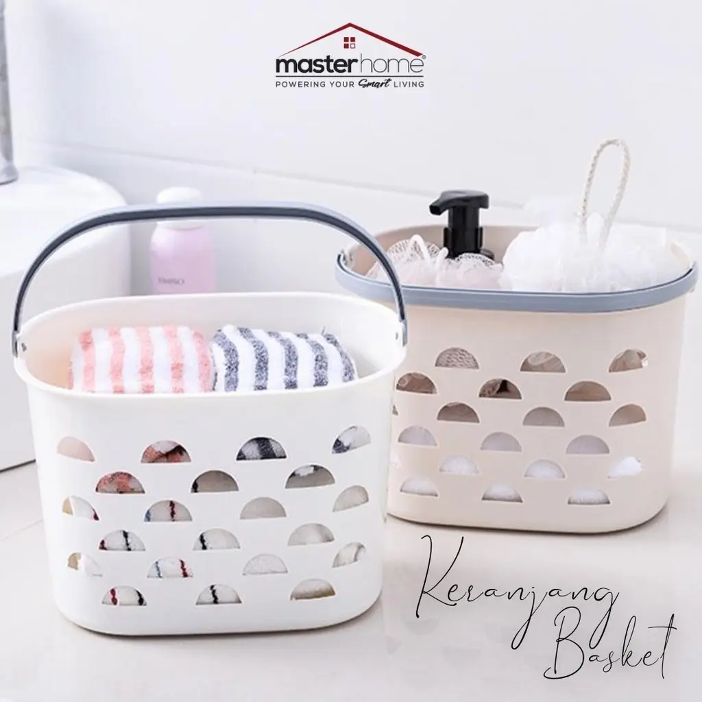MASTERHOME KERANJANG SERBAGUNA DENGAN PEGANGAN | KERANJANG SABUN SERBGUNA | KERANJANG SAYUR BUAH | KERANJANG MANDI | STORAGE BASKET WITH HANDLE Penyimpanan