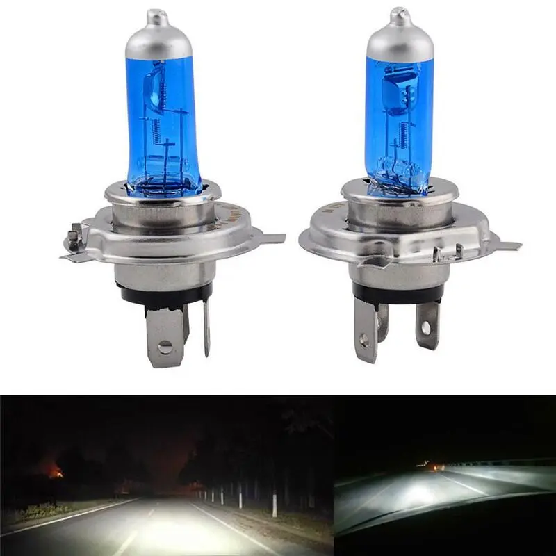 2pcs H4 HB2 9003 car Xenon Ultra White 100W 6000K Bright Halogen Headlight Bulb