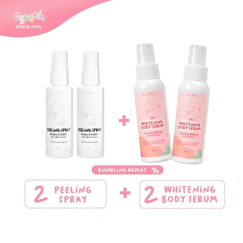 ESASKIN (Bundling) - Peeling Spray dan Body Serum - Perawatan Mencerahkan Kulit Belang Tubuh Serum badan Memutihkan 5