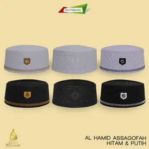 Peci AL HAMID Assagofah Terompah Hitam dan Putih Ukuran Anak-Anak dan Dewasa Nomor 3-12 Terlengkap
