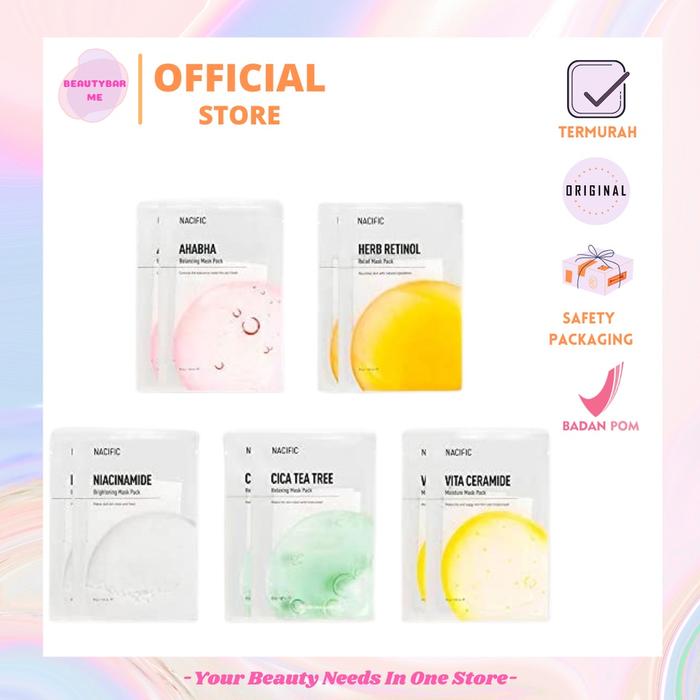 Gambar Beautyabrme - Nacific Vita Ceramide| Niacinamide| Herb Retinol |Cica TeaTree Sheet Mask dari Beautybarme Kab. Tangerang Tokopedia