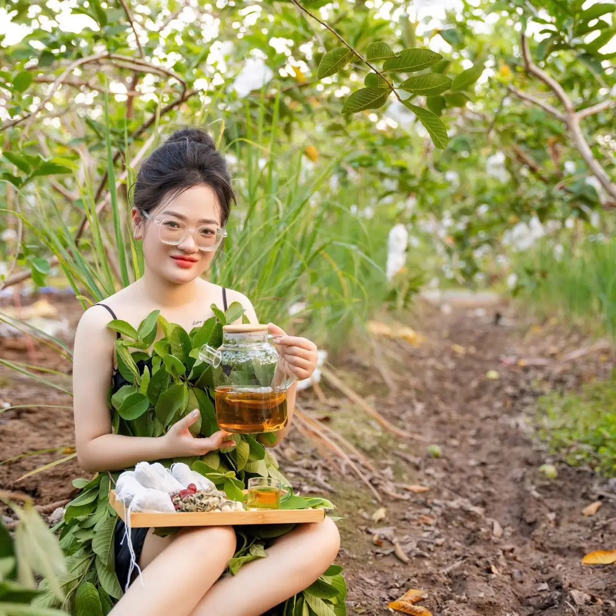 trà lá ổi non nguyên vị-60 túi lọc -(tặng 5)trà Mộc Thanh- Tea Nước Trà - Chè, Nho l áổ in on  p  hơi khô trà  lá trà  ổi
