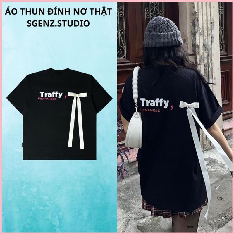 JESADSHOP Áo thun đính nơ form rộng Traffy Tee Ribbon Black Gonz.brand 8