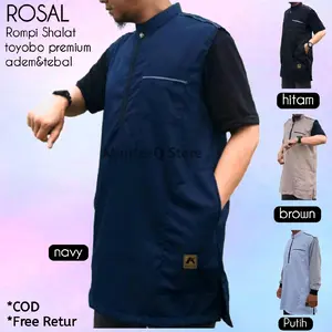 Rosal Koko Atasan Pria Muslim Baju Rompi Sholat Bahan Toyobo Premium Adem dan Lembut
